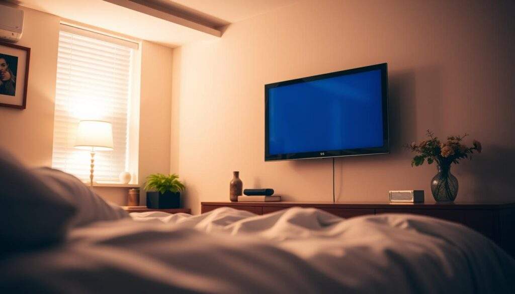 Na jakiej wysokości telewizor w sypialni – kąt patrzenia w pozycji leżącej