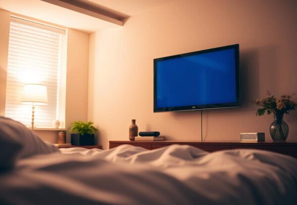 Na jakiej wysokości telewizor w sypialni – kąt patrzenia w pozycji leżącej