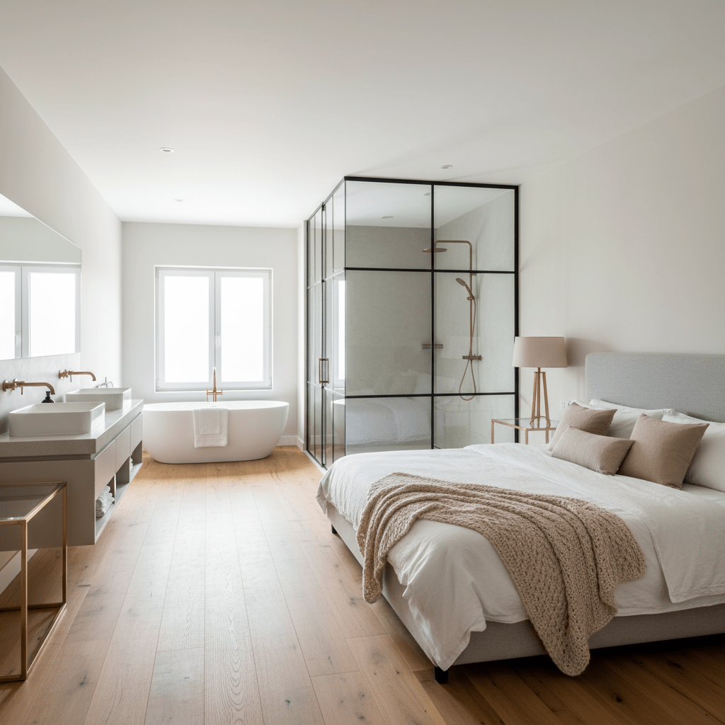 Sypialnia z łazienką