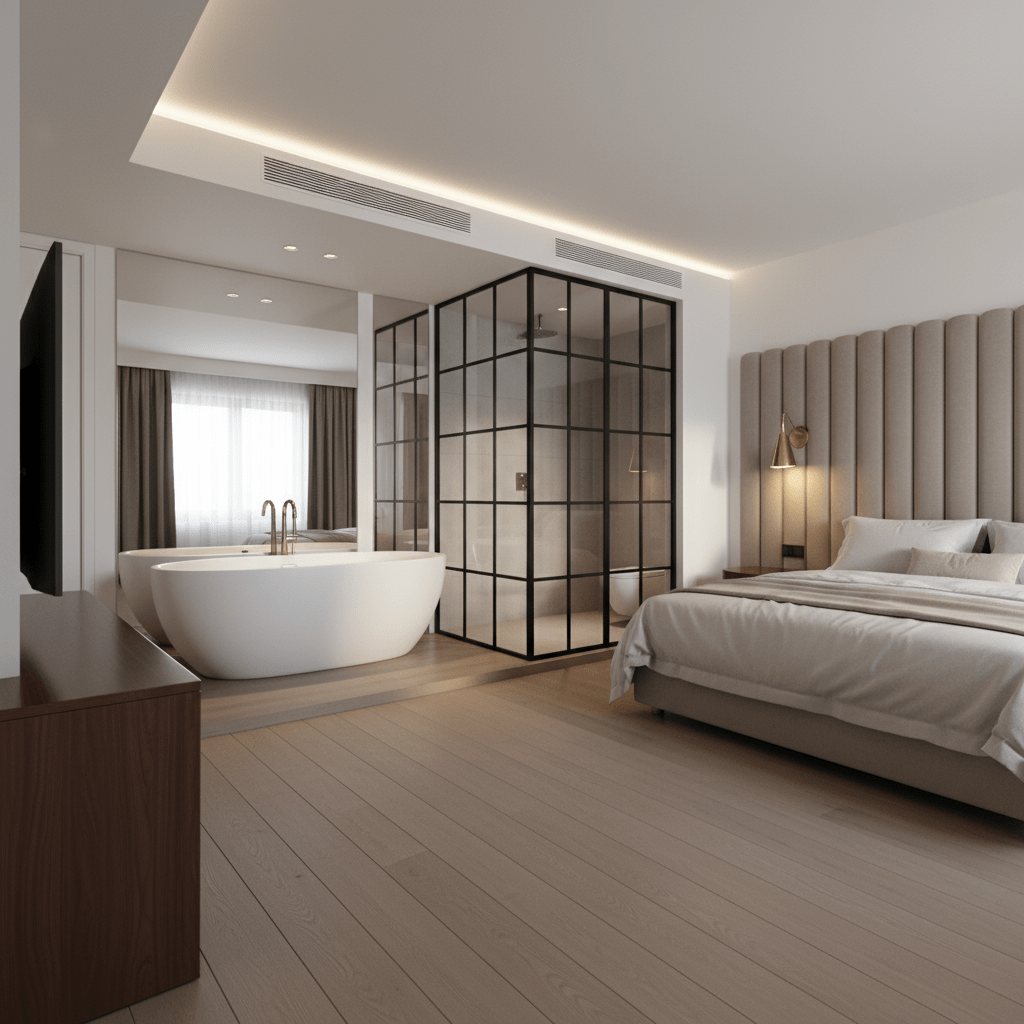 Sypialnia z łazienką