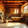 Łazienka w stylu rustykalnym – drewno, kamień i naturalny urok