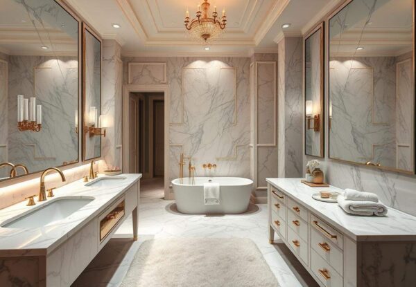 Łazienki w stylu glamour – błysk, elegancja i luksus w detalach