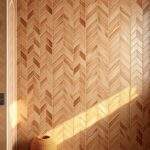 Płytki w jodełkę na ścianie łazienka – stylowy trend 2025 roku