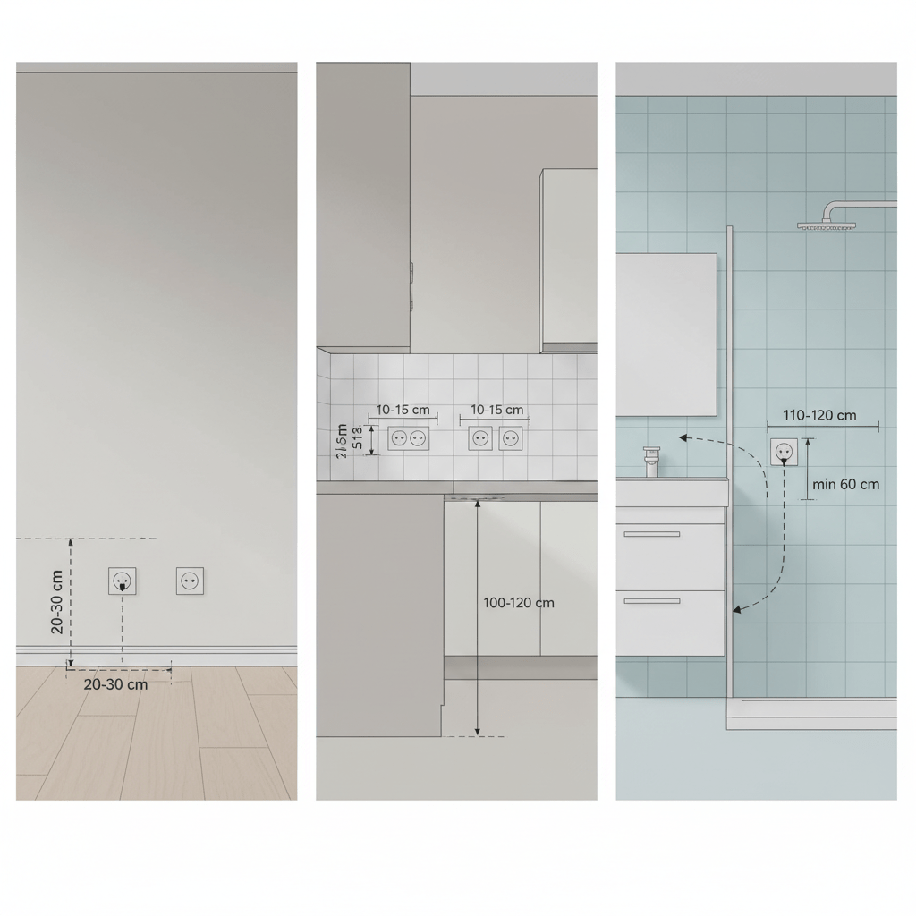 Na jakiej wysokości gniazdka – zalecenia w pokojach, kuchni i łazience