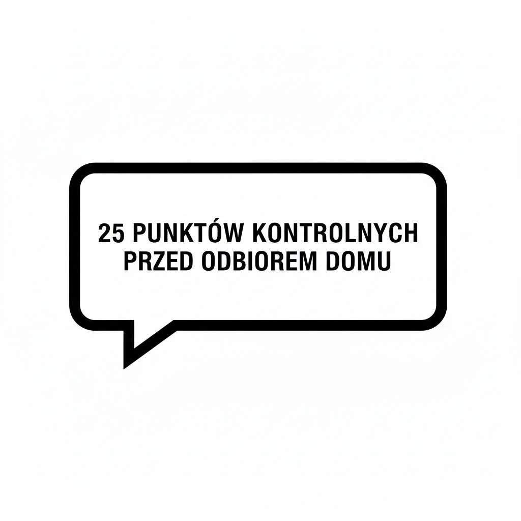 25 punktów kontrolnych przed odbiorem domu