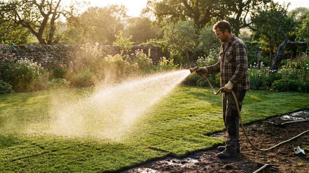 Jak często podlewać nową trawę z rolki po ułożeniu?