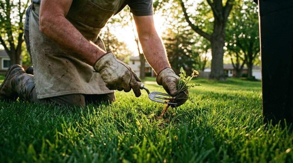 Jak skutecznie zwalczać chwasty w trawniku z rolki?