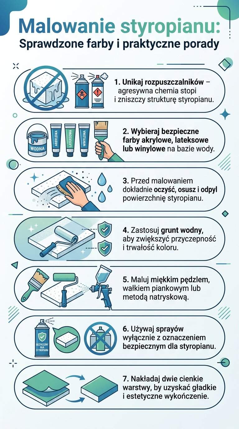 Infografika: Czym pomalować styropian? Sprawdzone produkty