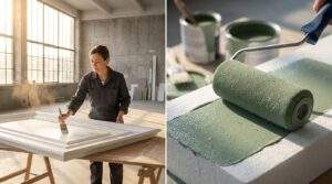 Wide-angle shot of a modern