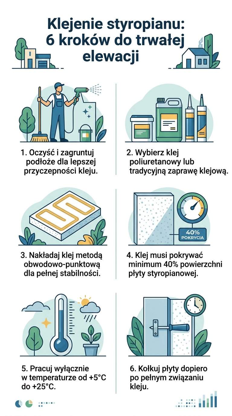 Infografika: Jak kleić styropian? Porady od fachowca