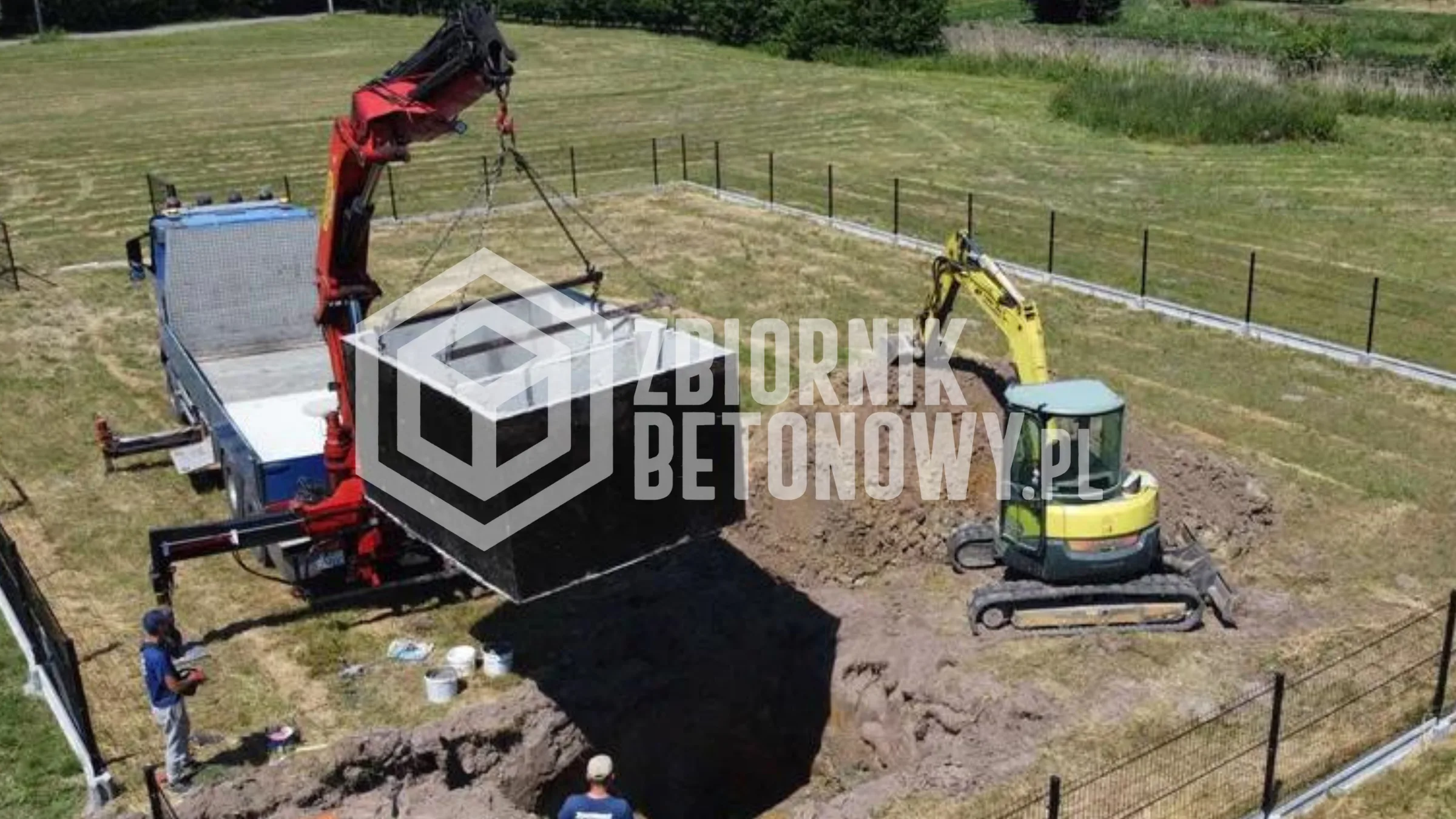 Wykop przygotowany pod szambo betonowe 10 m3