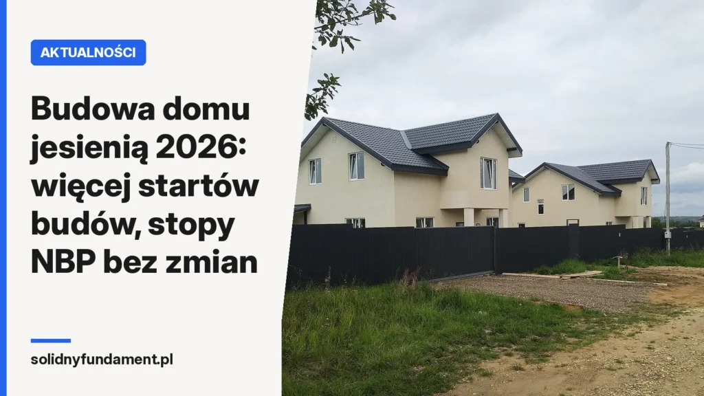 Budowa domu jesienią 2026: więcej startów budów, stopy NBP bez zmian