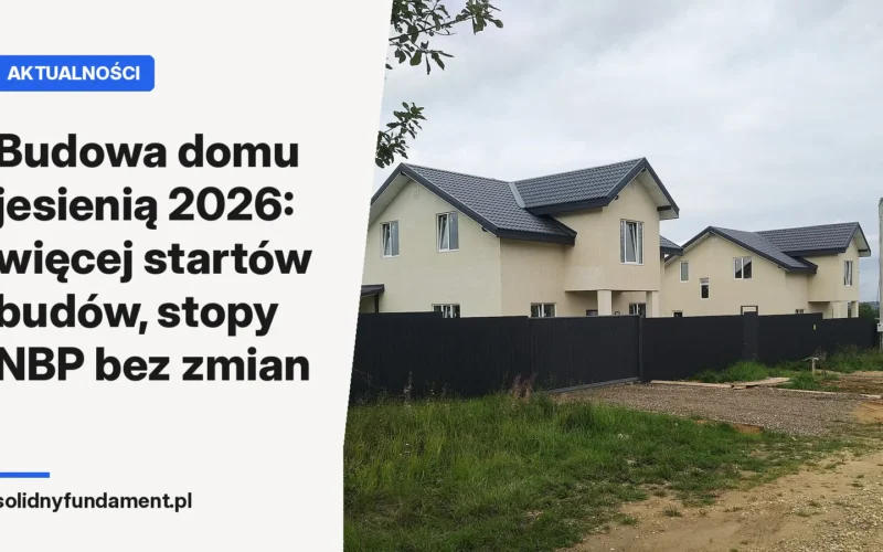Budowa domu jesienią 2026: więcej startów budów, stopy NBP bez zmian